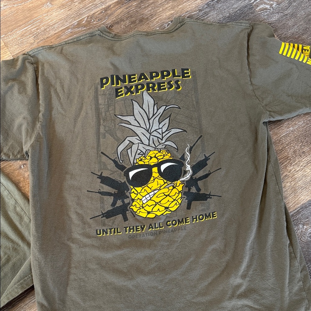 Pineapple Express Olive Graphic short Sleeve Tee Nine Line